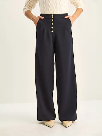 Bianco Lucci Wide leg Bandplooibroek in Blauw