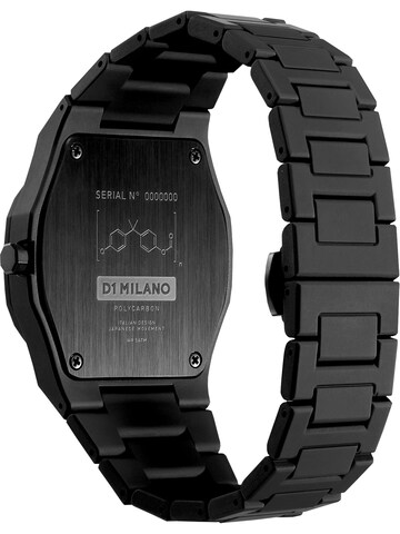 D1 Milano Analoguhr in Schwarz