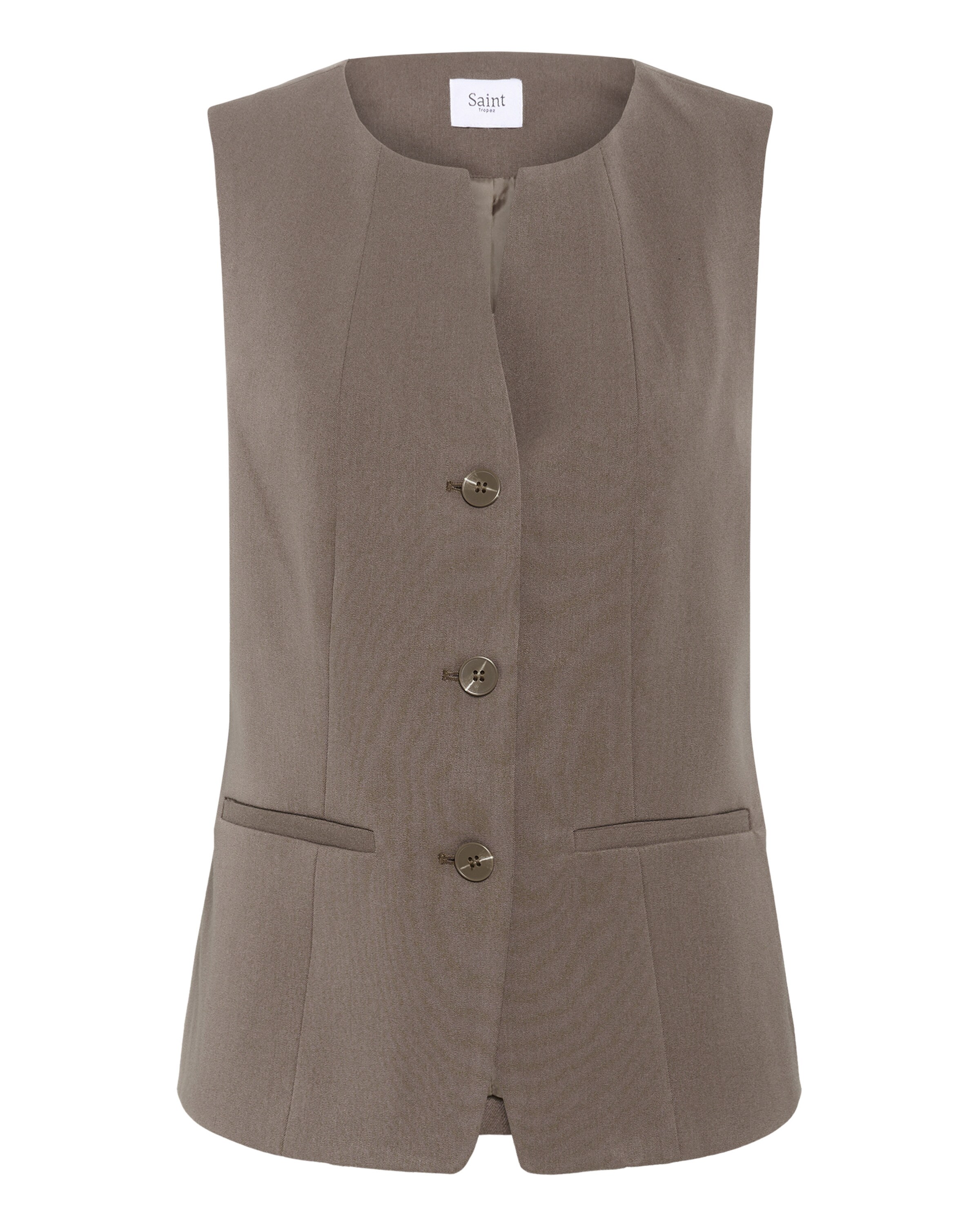 SAINT TROPEZ Vest 'Luwa ' in Beige: front