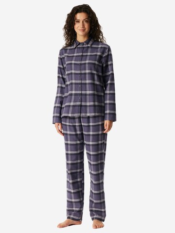 SCHIESSER Pyjama ' Selected Premium Warming ' in Blauw: voorkant