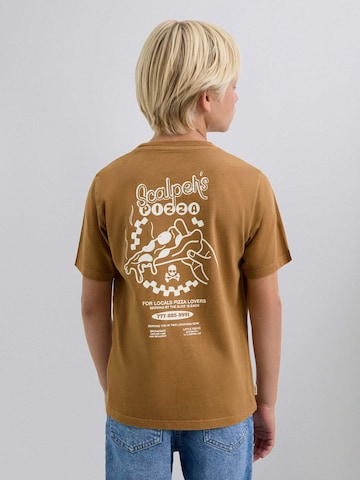 T-Shirt 'Pizza' Scalpers en marron : devant