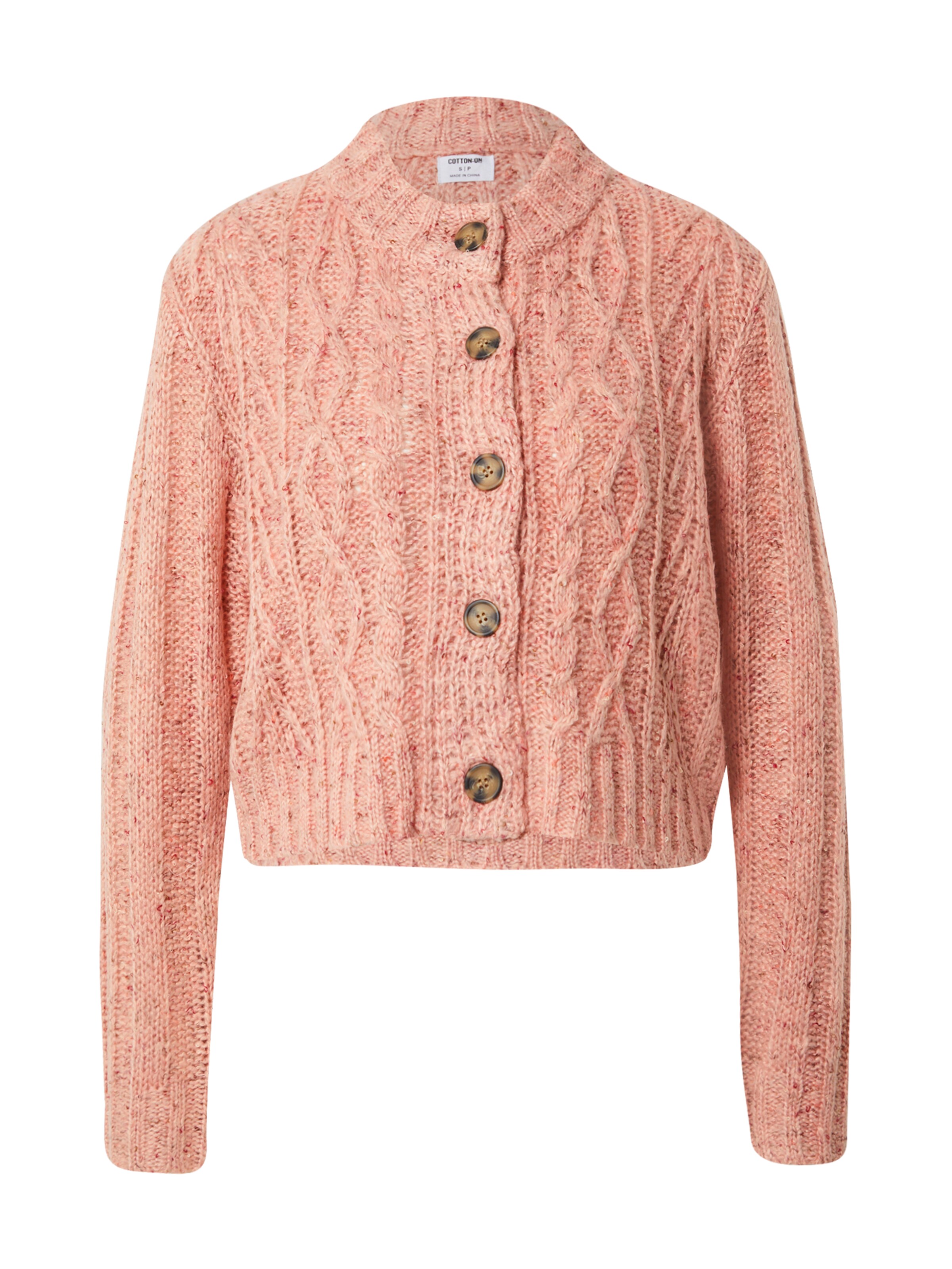 orange and pink cardigan