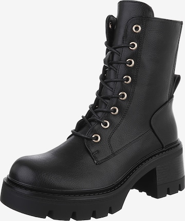 Ital-Design Stiefelette in Schwarz: Vorderseite