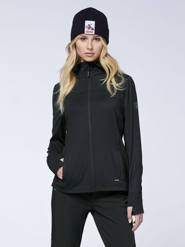 CHIEMSEE Fleece Jacket in Black: front