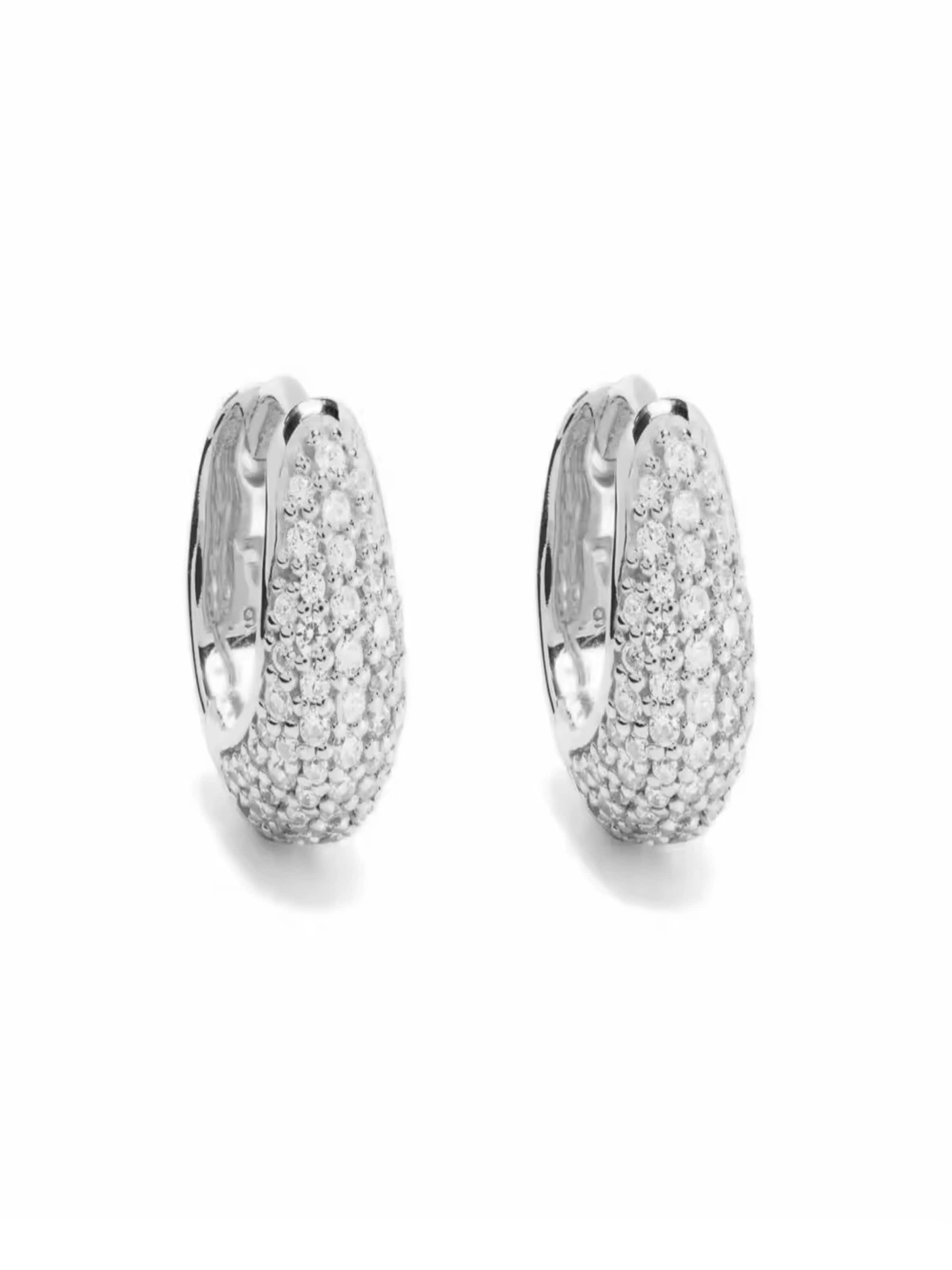 ROUGEMONT Jewellery Earrings 'Funkelnde Creolen Ohrringe Camilla' in Silver: front