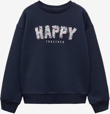 MANGO KIDSSweater majica 'Happy' - plava boja: prednji dio