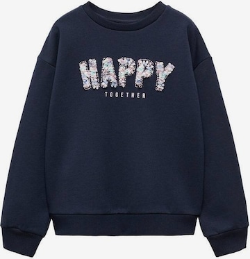 MANGO KIDS Sweatshirt 'Happy' in Blue: front