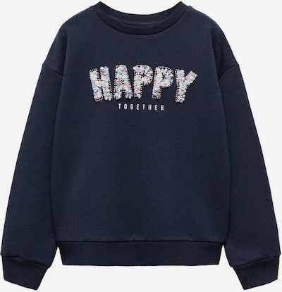 MANGO KIDS Sweatshirt 'Happy' i beige / navy / lyseblå / lyserød, Produktvisning