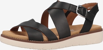 REMONTE Strap Sandals in Black: front