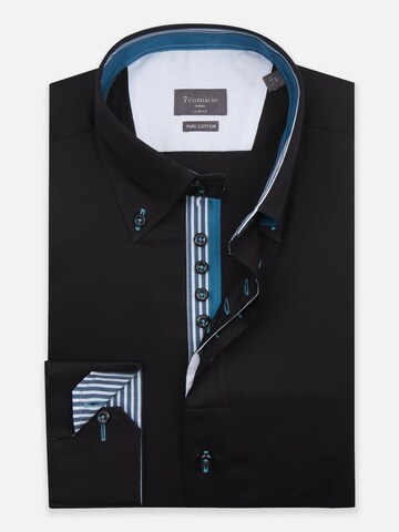 Slim fit Camicia 'Roma' di 7Camicie in nero