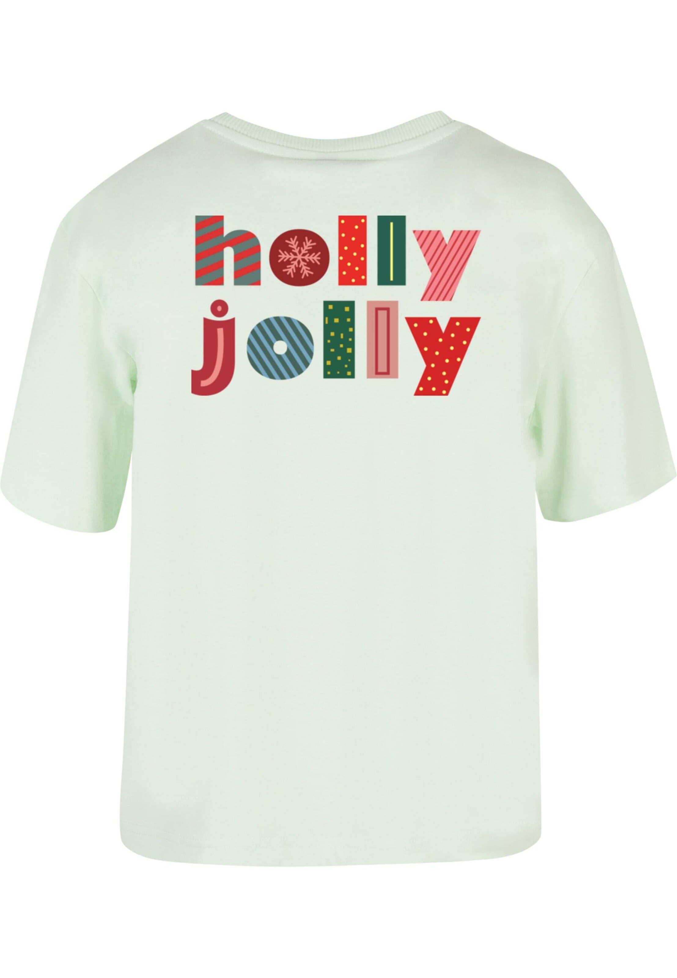 Merchcode Shirt 'Christmas Holly Jolly Mood' in Green
