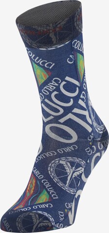 Carlo Colucci Socks in Blue: front