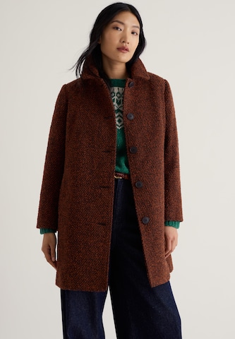 Seasalt Cornwall Between-seasons coat 'Wood Cabin' in Brown: front