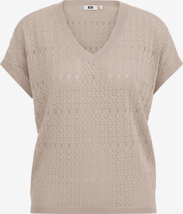 Pull-over WE Fashion en beige : devant