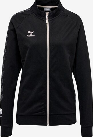 Hummel Athletic Zip-Up Hoodie 'Move' in Black: front