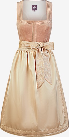 SPIETH & WENSKY Dirndl 'Hadwine' in Goud: voorkant