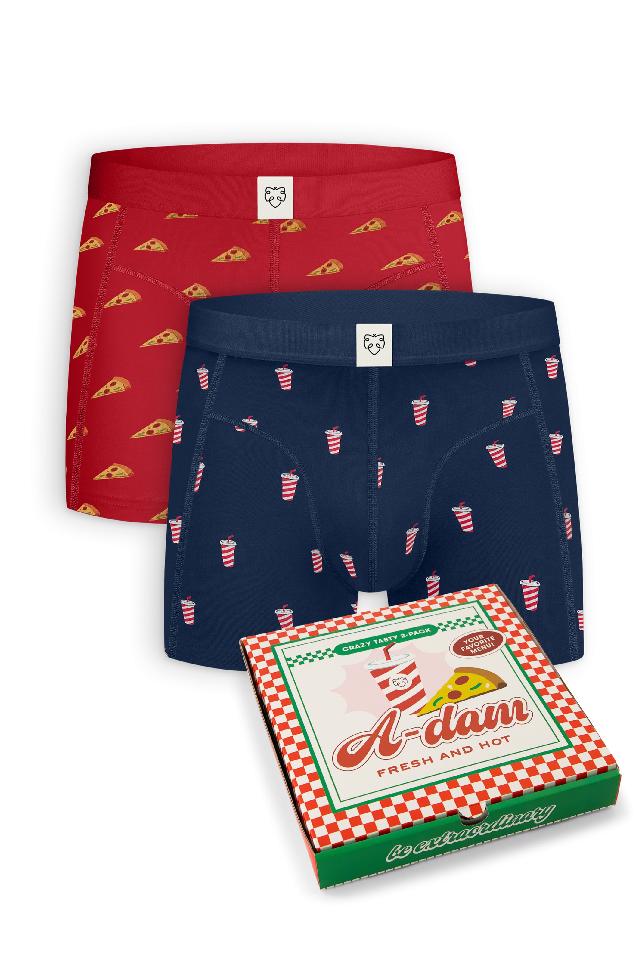 A-dam Boxershorts 'Pizza Delivery' in Blauw