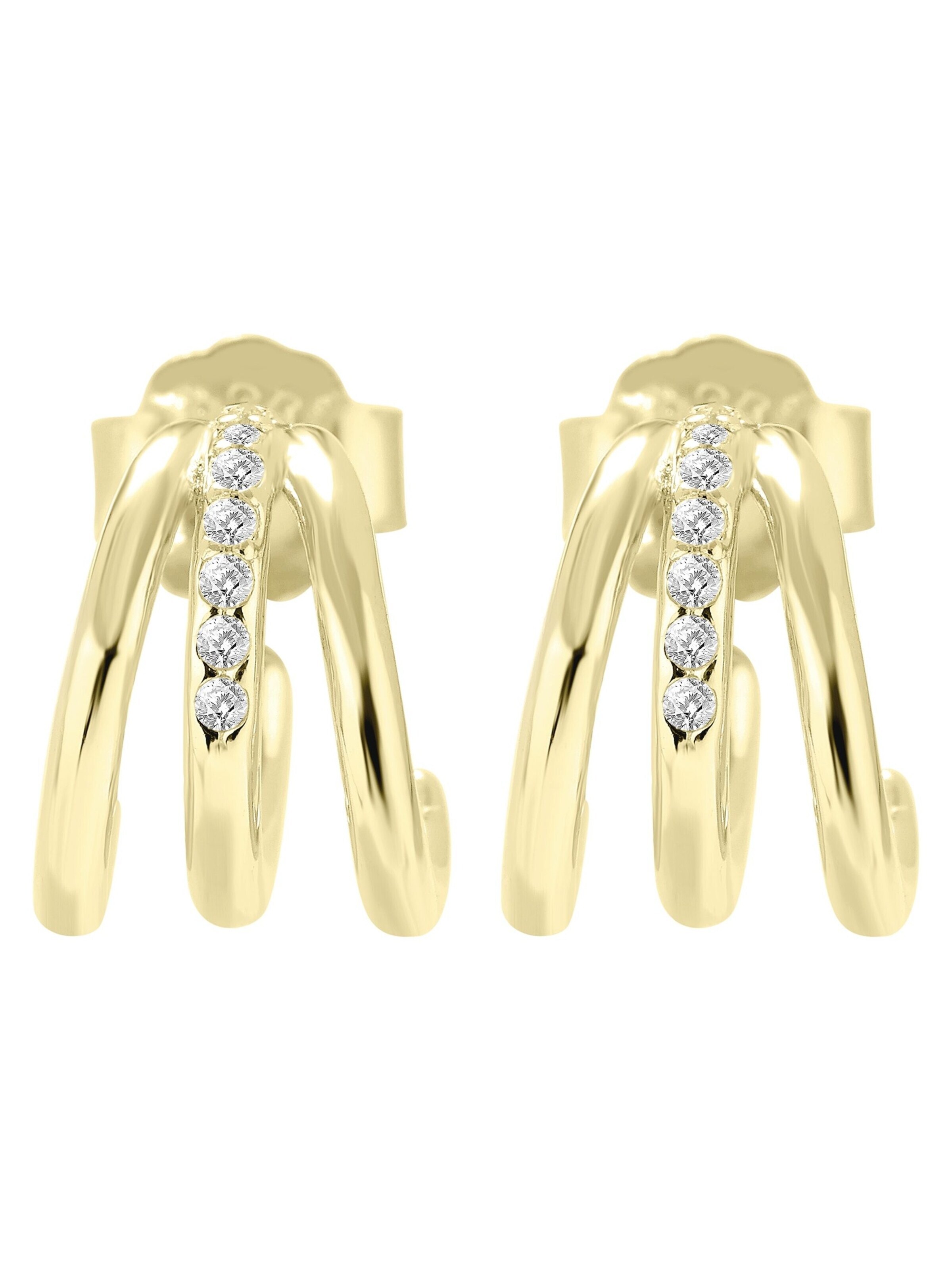 Akzent Earrings '"Carina" aus 925 Sterlingsilber, rhodiniert, langlebig' in Gold: front