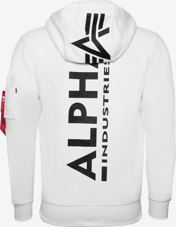 ALPHA INDUSTRIES - Sudadera con cremallera en blanco