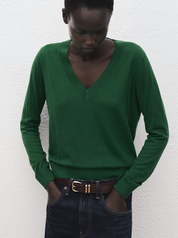 MANGO Svetr 'LUCCAV' – zelená: přední strana