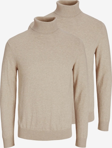 JACK & JONES Sweater 'Emil Knit' in Beige: front