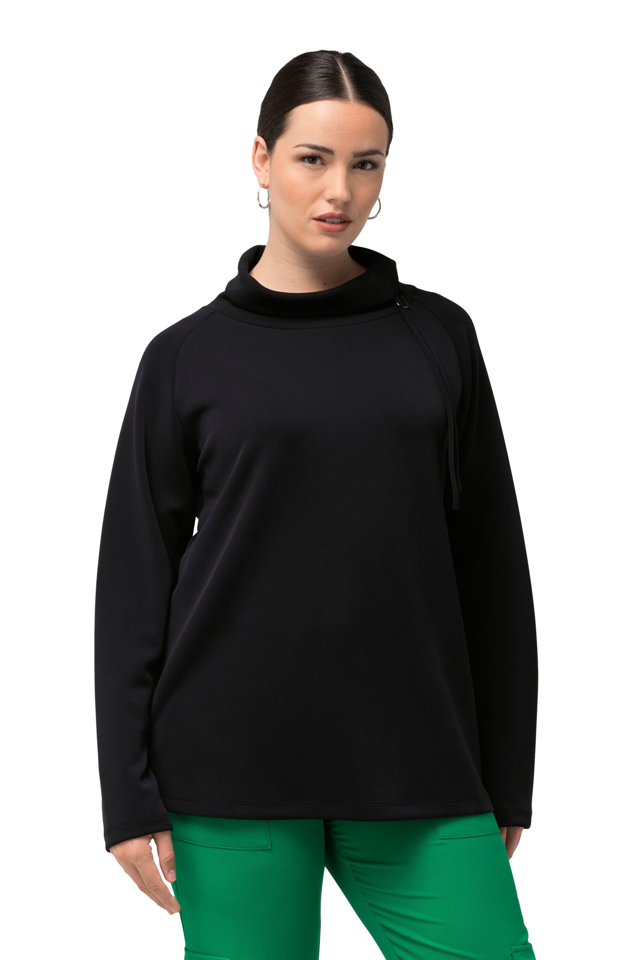 Ulla Popken Sweatshirt in Schwarz: Vorderseite