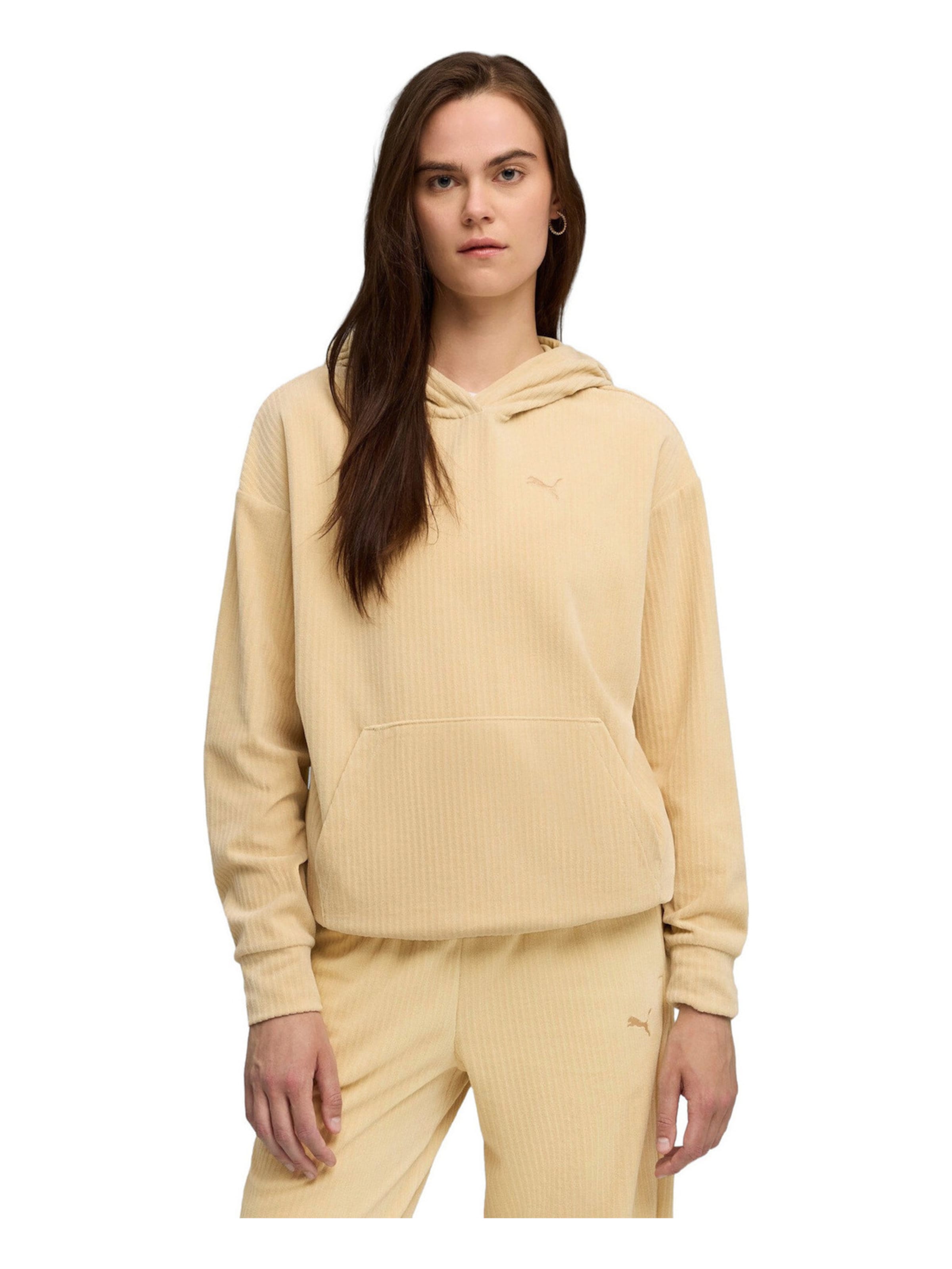 PUMA - Sudadera con cremallera en beige