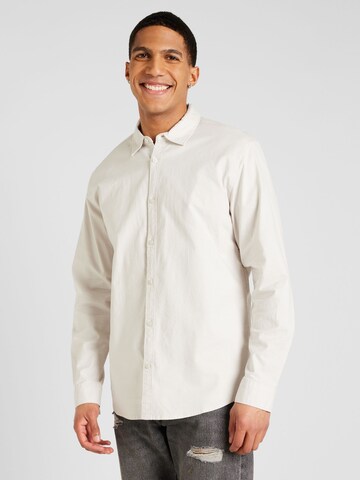 QS Regular fit Button Up Shirt in Grey: front