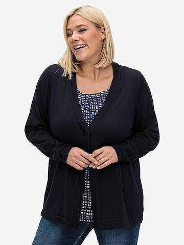 SHEEGO Knit cardigan in Blue: front