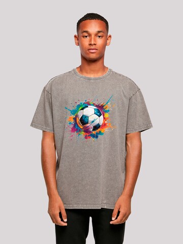 F4NT4STIC Shirt 'Bunte Fußball Grafik' in Grey: front