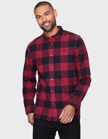 Threadbare Regular fit Button Up Shirt 'Logan' in Red: front