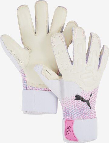 PUMA Athletic Gloves in White: front
