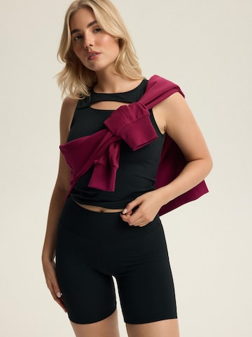 ESOTIQ - Skinny Pantalón 'High Waist Shorts Polyamid Mix glatt seamless stretch Kelsea' en negro