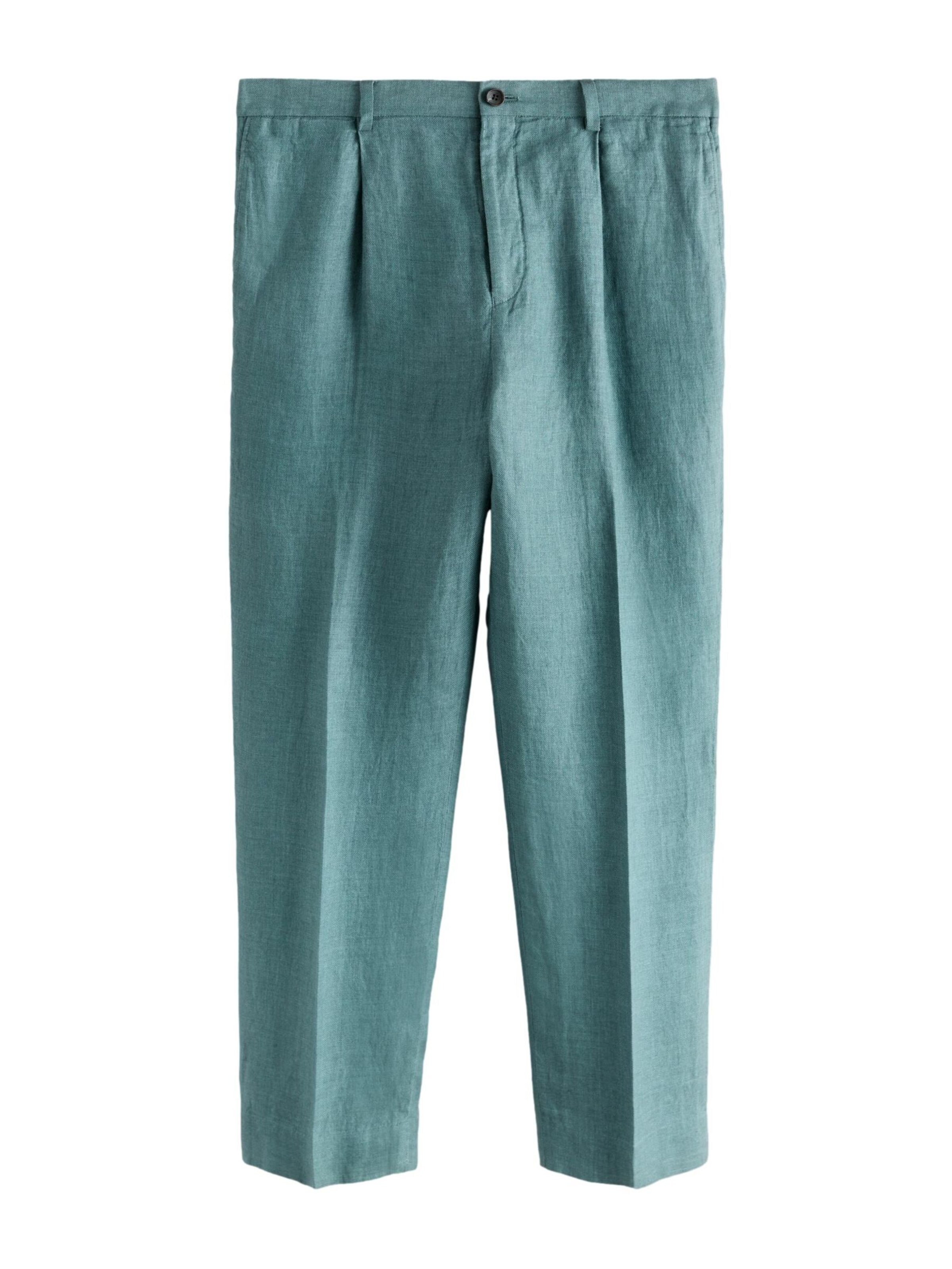 Next - regular Pantalón plisado en verde: frente
