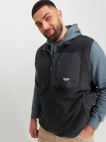 Jack & Jones Plus Weste 'JJTHEO' in Schwarz