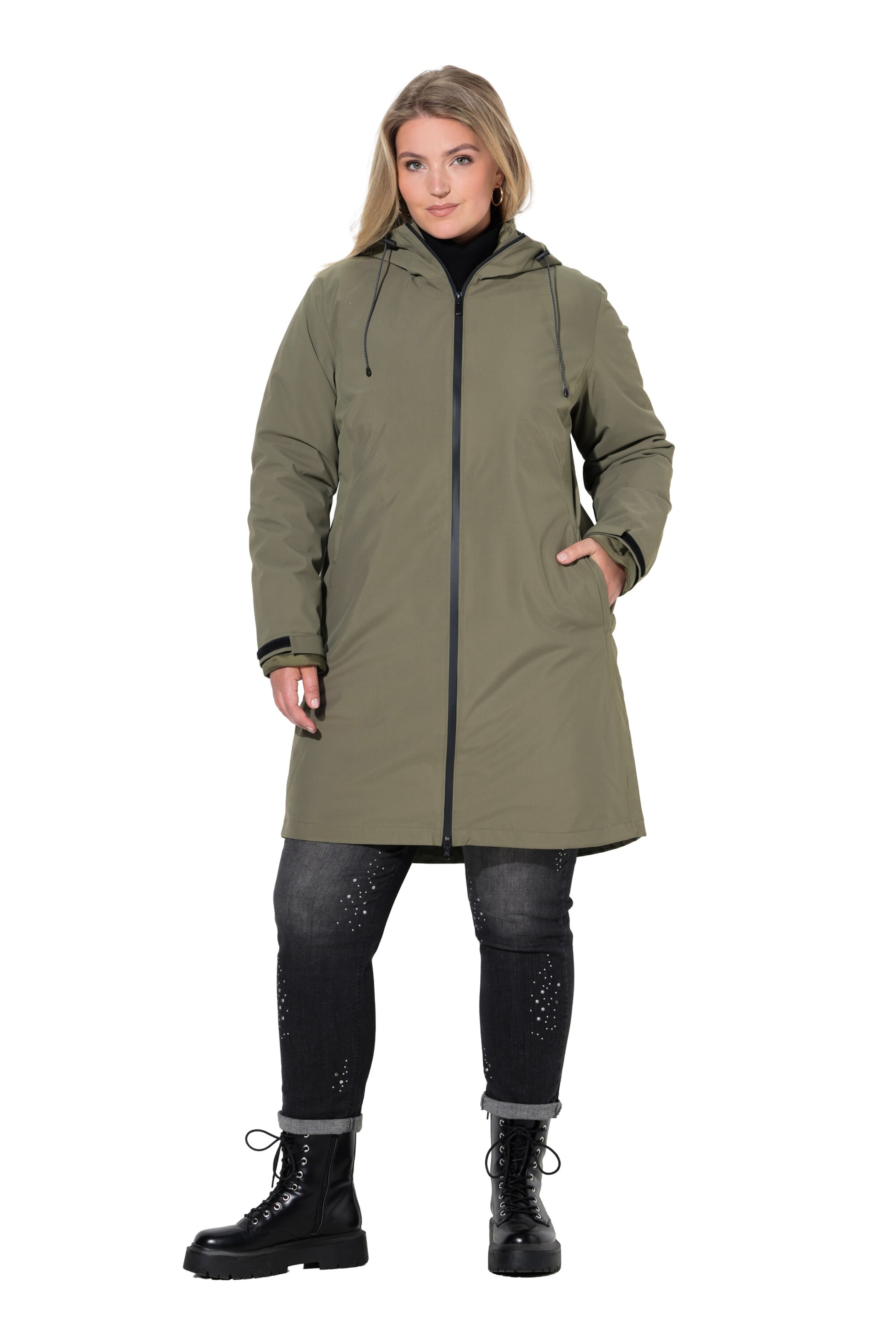 Ulla Popken Weatherproof jacket in Green