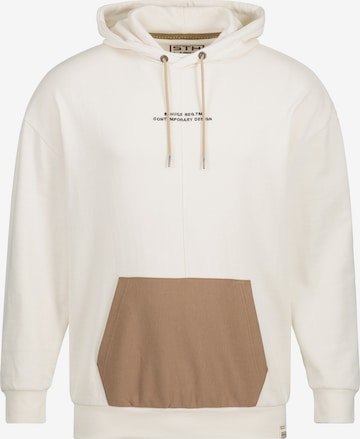 STHUGE Zip-Up Hoodie in Beige: front