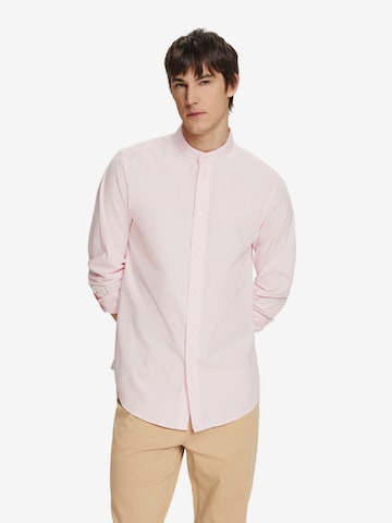 ESPRIT Slim fit Button Up Shirt in Pink: front