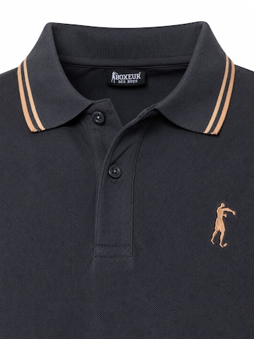 Boxeur des Rues Shirt 'Herren Poloshirt Boxeur des Rues aus Piqué-Baumwolle, Anthrazitgrau, Orange Akzente' in Grey