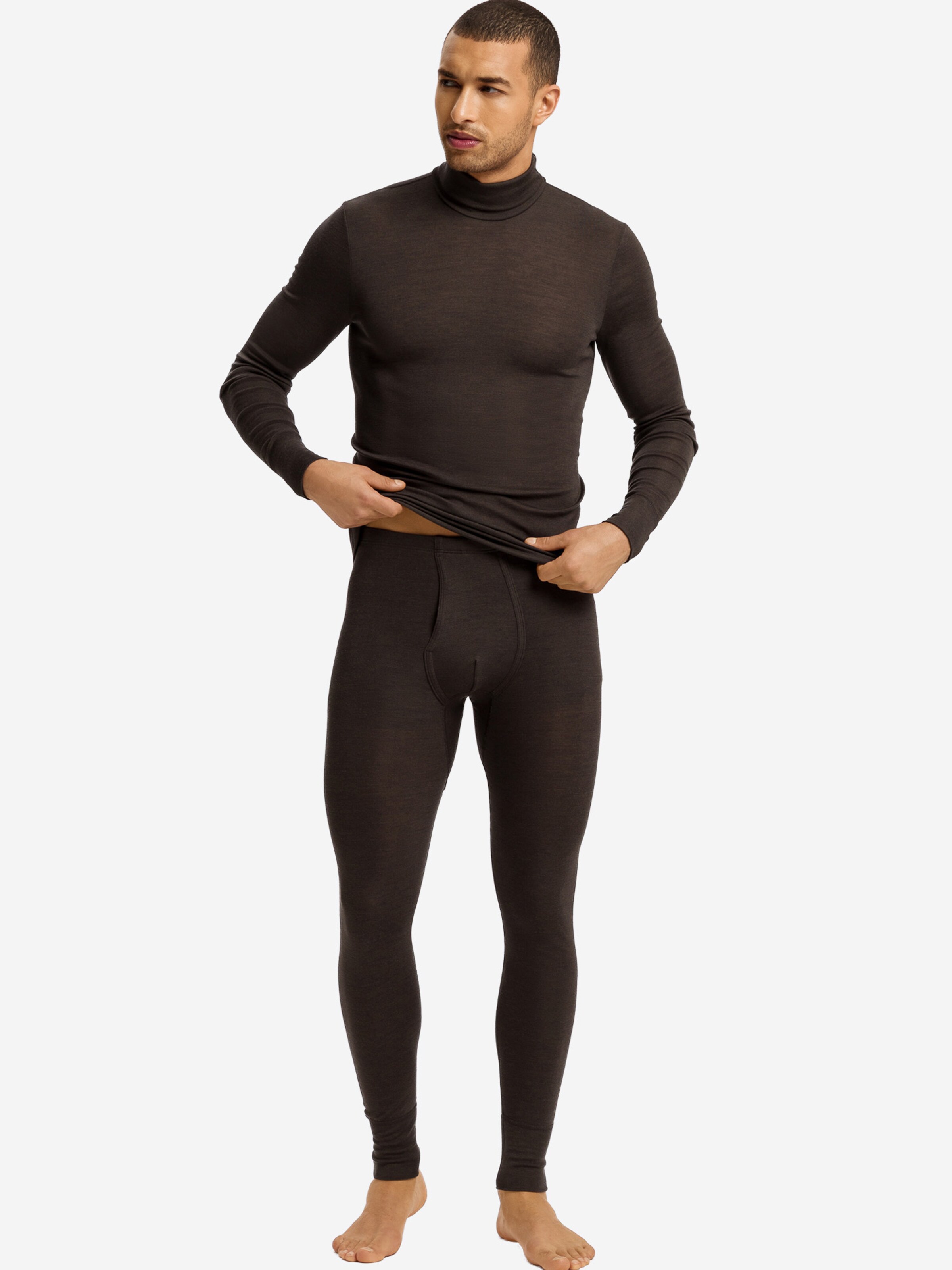 Hanro - Camisola interior ' Woolen Silk ' em castanho