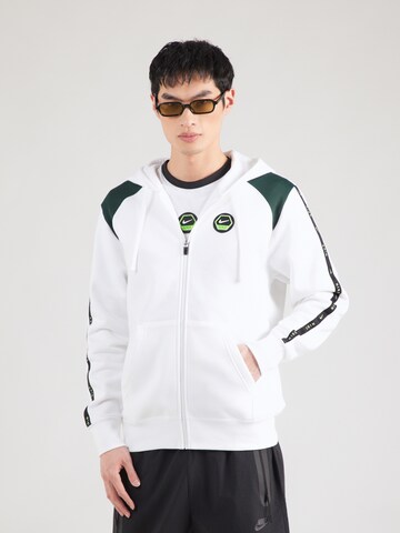 Nike Sportswear Ζακέτα φούτερ σε λευκό: μπροστά