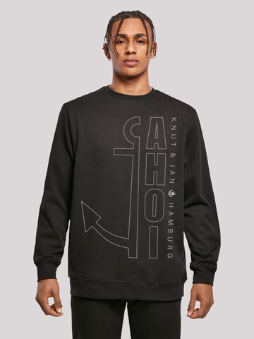 Sweat-shirt 'Ahoi Anker Outlines Knut & Jan Hamburg' F4NT4STIC en noir : devant