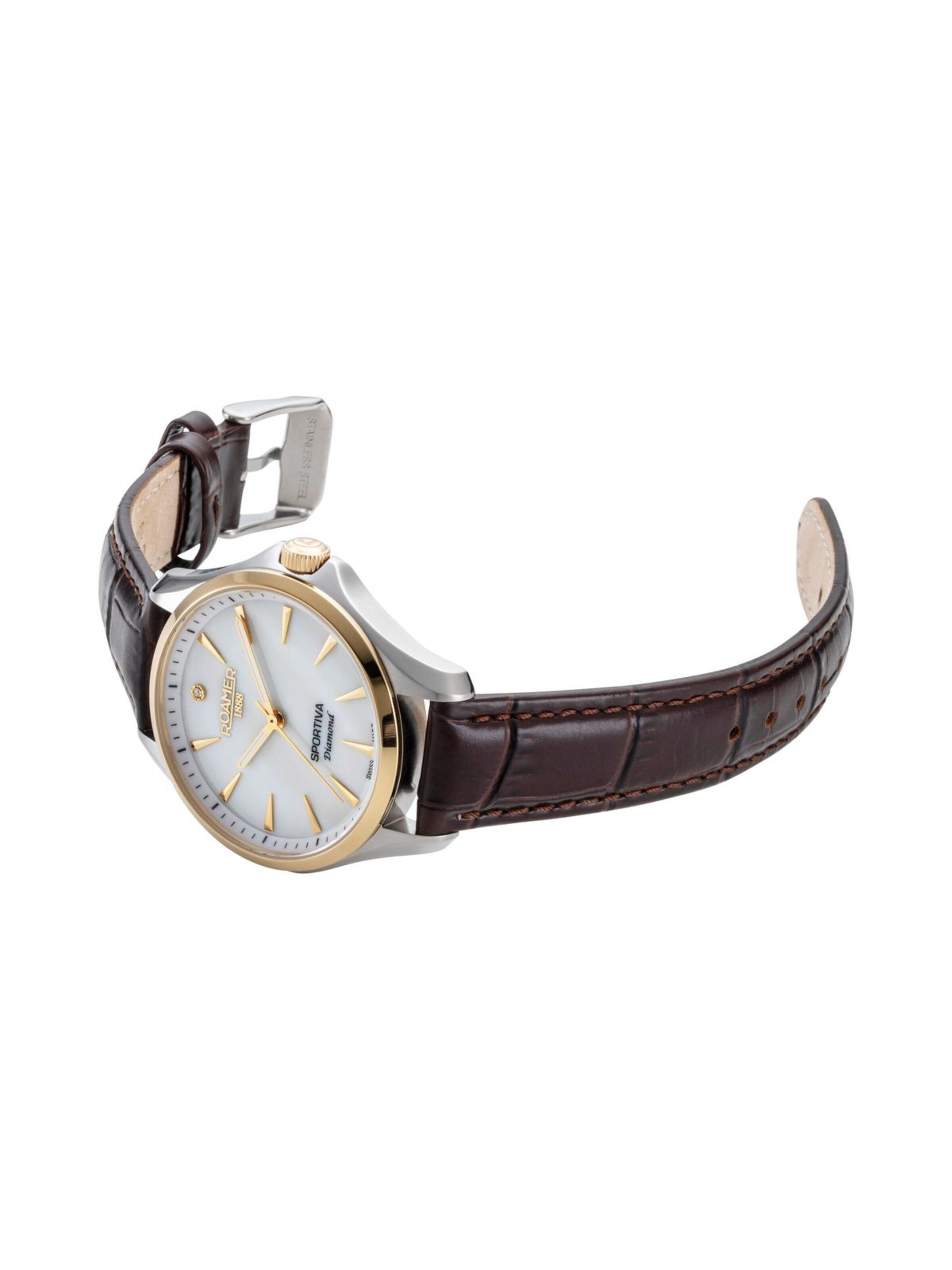 Montre à affichage analogique Roamer en blanc