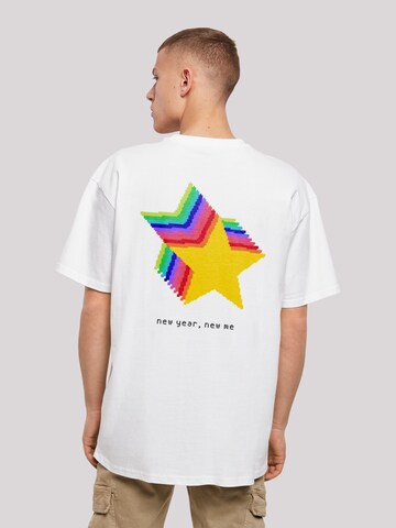 T-Shirt 'SIlvester Party Happy People Only' F4NT4STIC en blanc