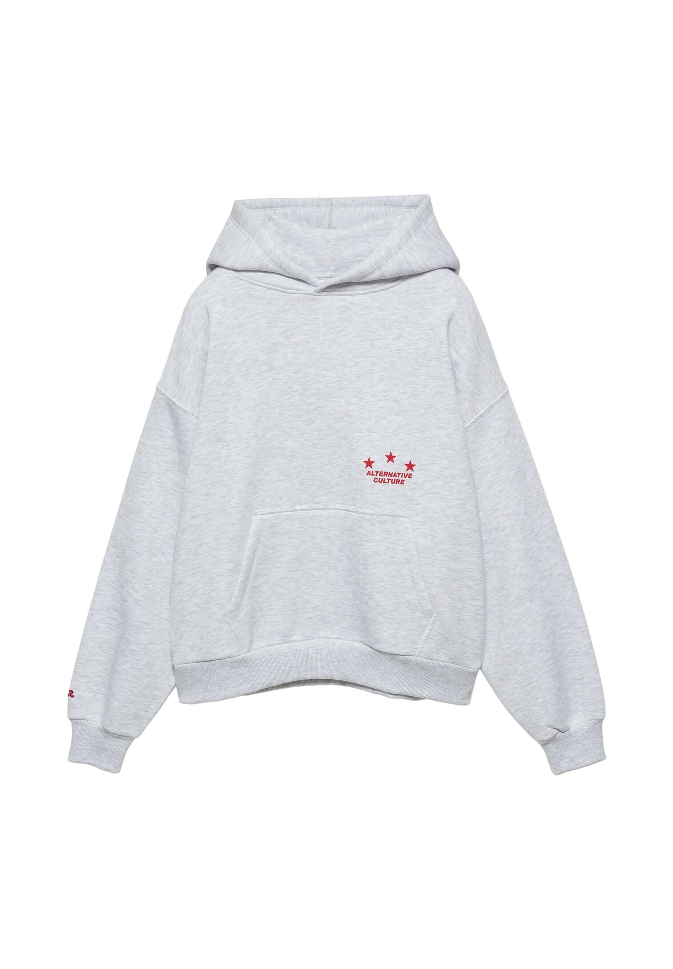 Pull&Bear Sweatshirt 'PACIFIC 9' in XS in grau / rot, Produktansicht