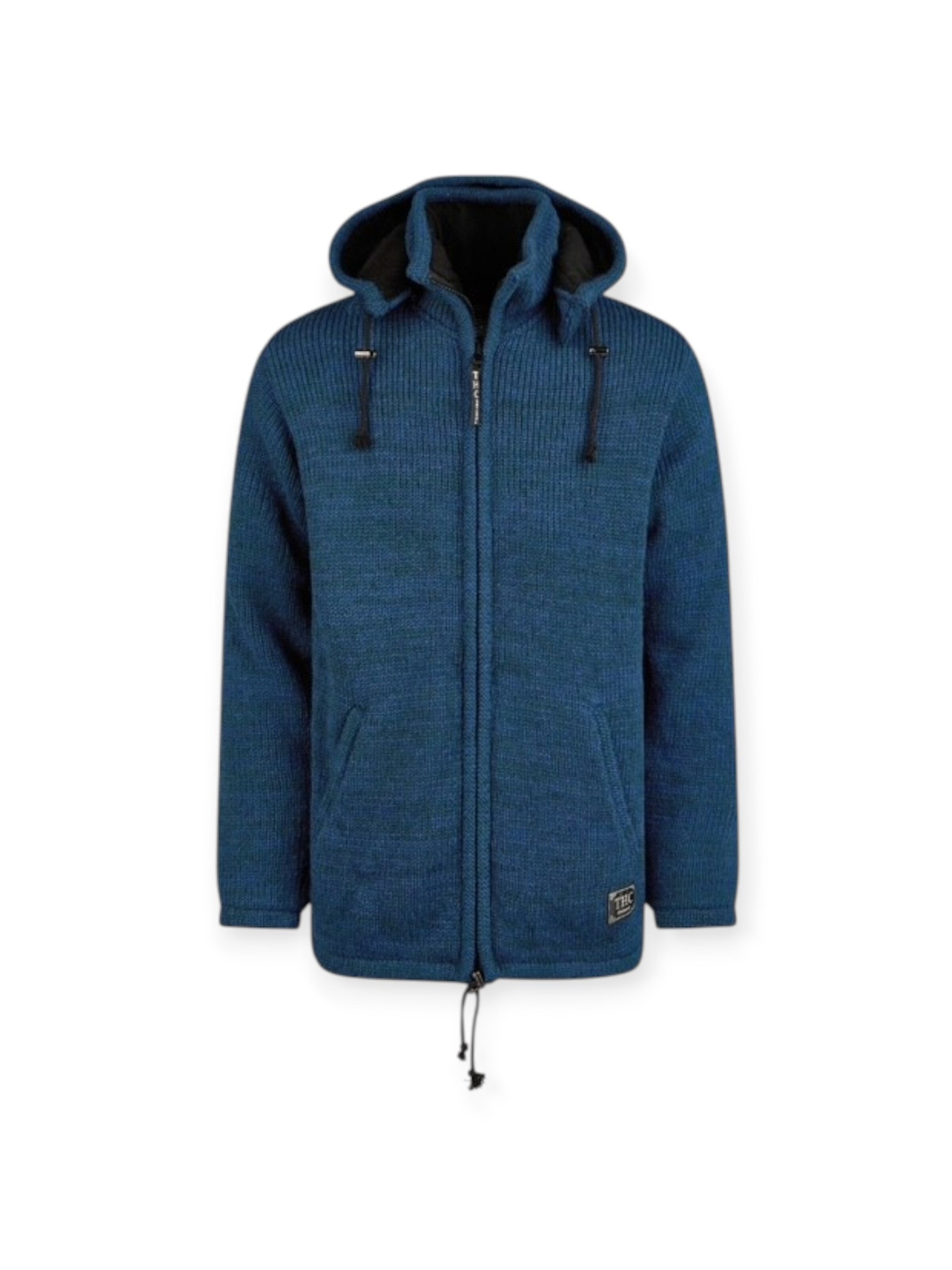 THC Natural Line Knit Cardigan '625' in Blue: front