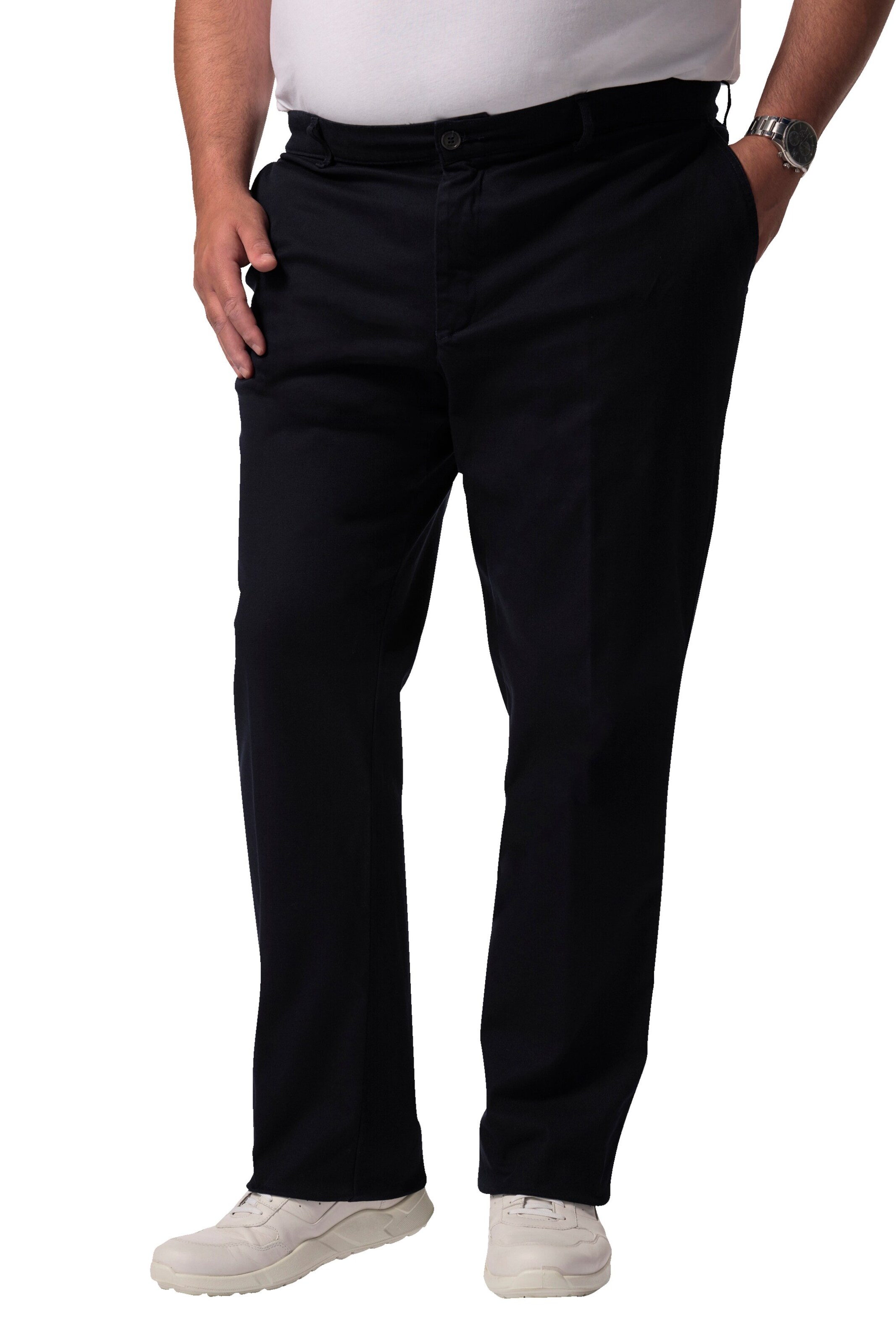 Men Plus Regular Chino Pants in Black: front