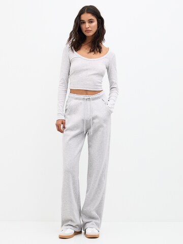Wide Leg Pantalon Pull&Bear en gris