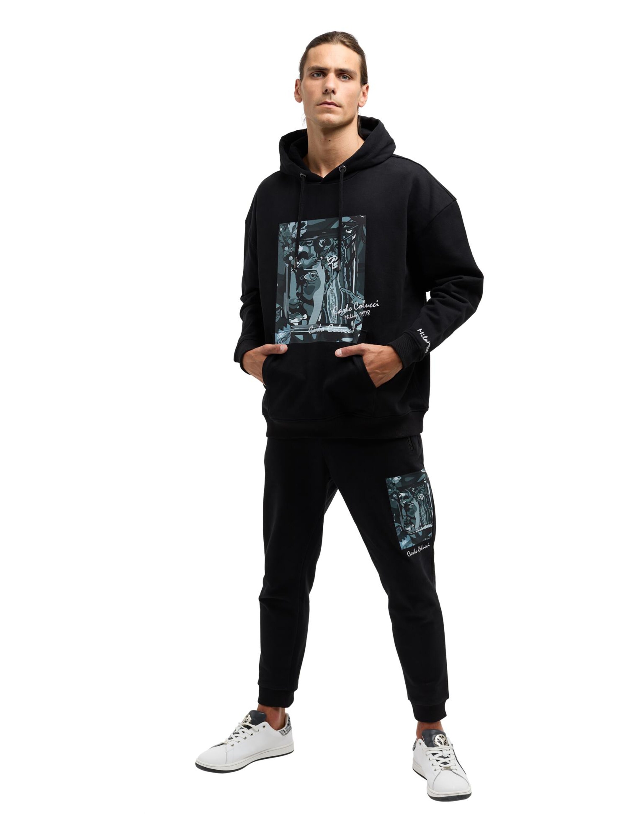 Carlo Colucci Sweatshirt ' De Val ' in Schwarz