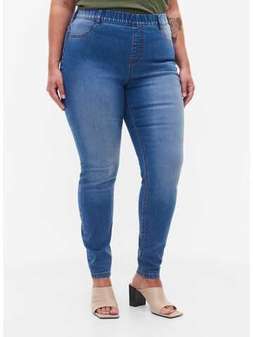 Zizzi Skinny Jeans i blå: forside